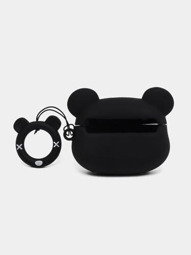 Image of Cartoon Silicone Case Compatible with Apple AirPods Pro 3 (2025) Case Cover - Cute 3D Shockproof 360 Protective Skin Cover with Keychain | AirPods Pro 3nd Gen Case (Black X Mouse)