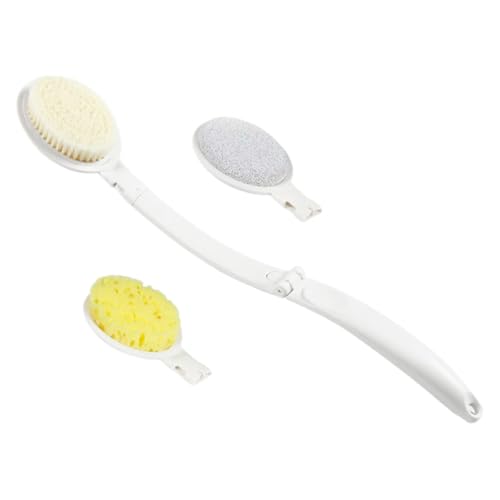 Beavorty 1 Juego cepillo de fregar cepillo de ducha limpiador coleteros esponjas Gel manguera manejar exfoliante de ducha fregador de baño exfoliante corporal cepillo de espalda AbS Yellow