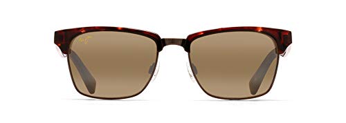 Maui Jim Men's & Women's Kawika Polarized Square Sunglasses, Tortoise With Antique Gold/Hcl® Bronze Polarized, Medium Fit