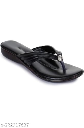Image of Km Footwear Flat Slipper Sandals for Women Girls Casual Simple and Attractive Flats for Ladies with Padded Bottom