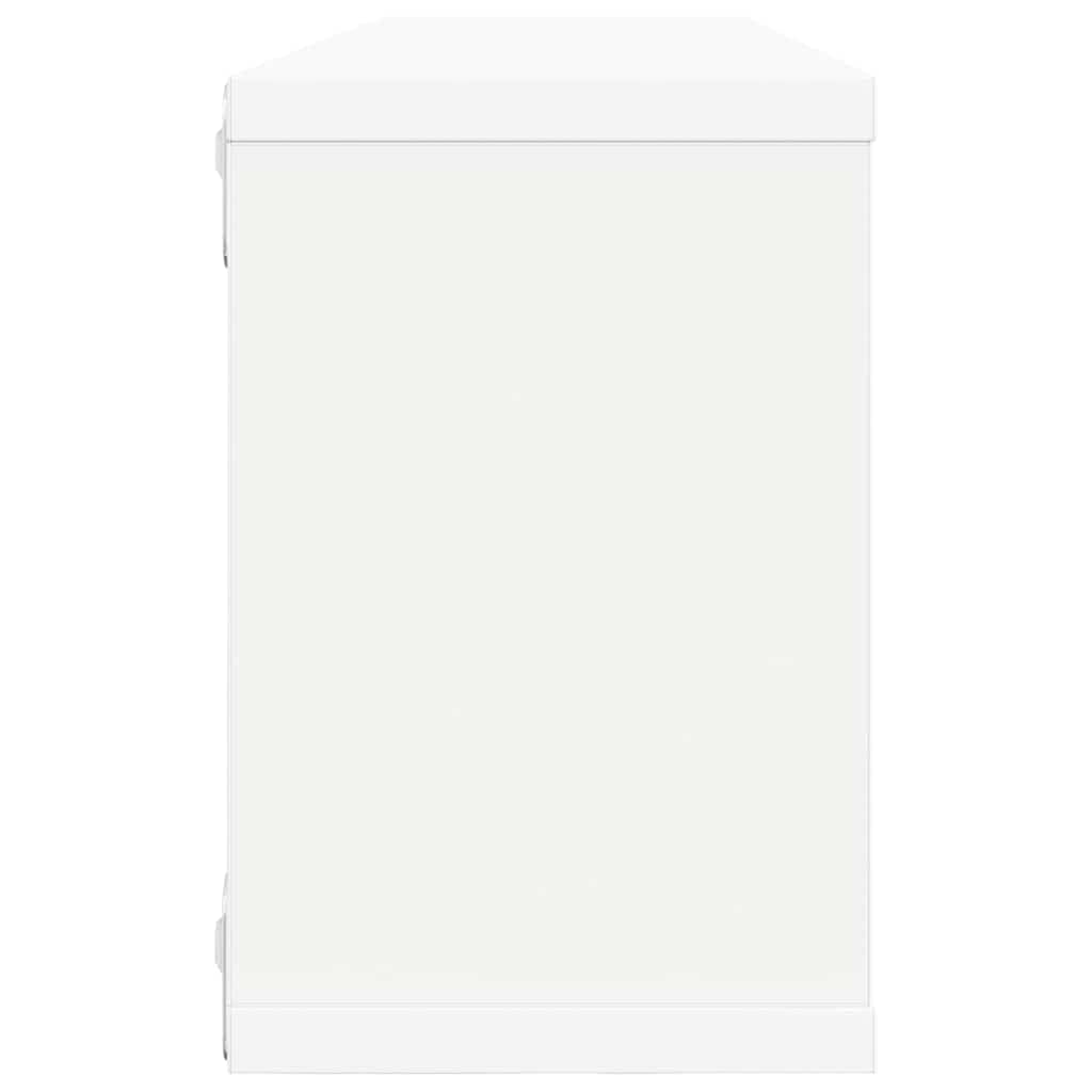 Półki w kształcie kostki, 2 szt., biały materiał drewnopochodny, 60 x 15 x 23 cm, regał ścienny, regał wiszący do salonu, sypialni, kuchni, łazienki, gabinetu, przechowywania, dekoracji