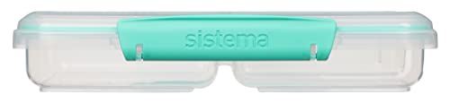 Sistema To Go Multi Split Meal & Food Container with Dividers & Clips | 820ml | BPA-Free | 1 Food Storage Container, Color May Vary