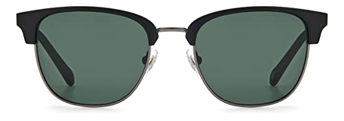 Fossil Men's FOS 2113/G/S Square Sunglasses, Matte Black/Green, 51mm, 20mm3
