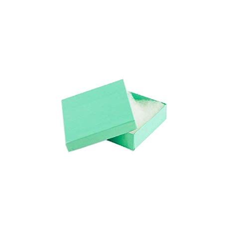 20 Pack Cotton Filled Teal Blue Color Jewelry Gift And Retail Boxes 3 X 3 X 1 Inch Size By R J Displays #TOP1