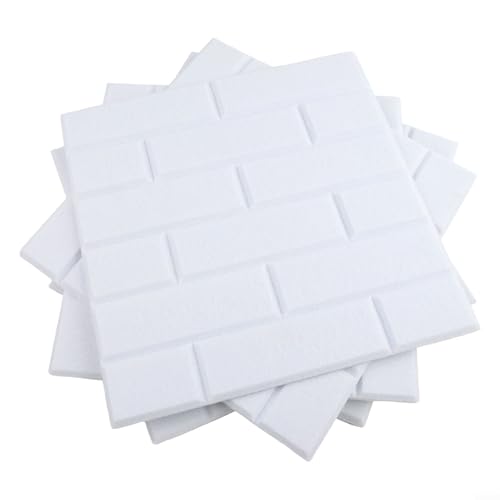 Gdfnmogo Pannello acustico da parete in fibra di poliestere, 30 x 30 cm, per hotel, scuole e asili, pannelli decorativi in feltro nero, confezione da 6 (bianco)
