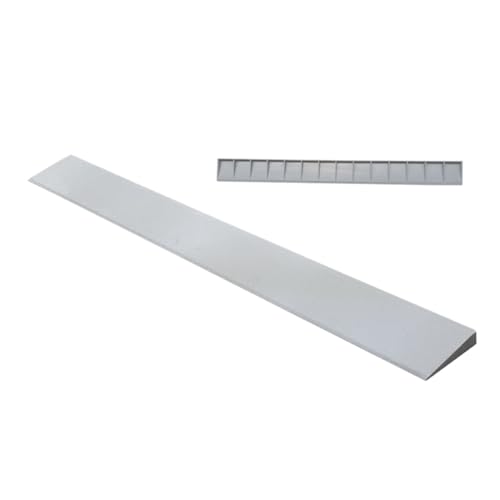 Rampas de umbral de plástico antideslizantes con textura, para rampas de bordillo, escalones y accesos, cortables (gris, 100 x 20 x 4 cm) miniatura 1