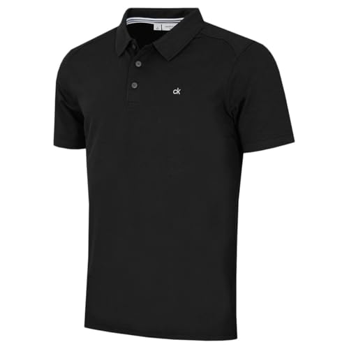 Calvin Klein Herren Campus 3 Knopf Kragen Polo Hemd - Schwarz M