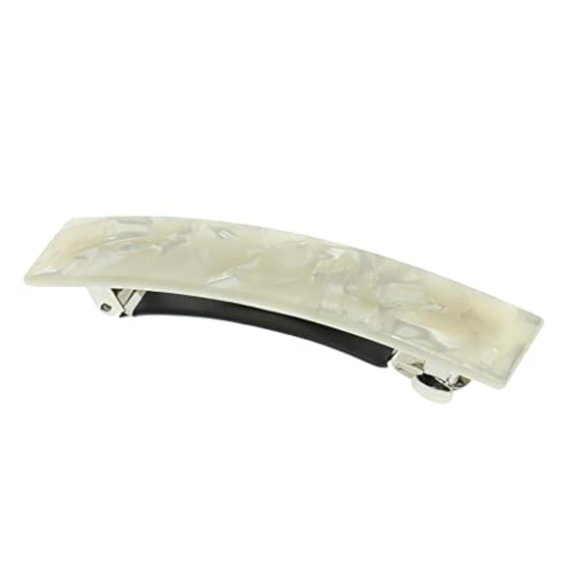 4x French Style Acetate Leopard Automatic Barrette Ponytail Holders