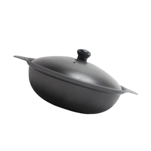 Baluue Cazuela de Hierro Fundido Pequeña Tapa Resistente al Calor para Arroz Cazuela y Guisos Caseros