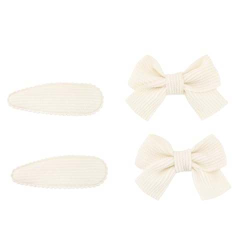 Set 4 piezas pinzas lazo tejido blanco para cabello miniatura 1