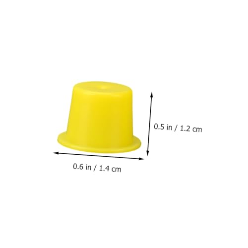 OHPHCALL 100pcs Tattoo Equipment Supplies Ink Cups Makeup Pigment Cups Tattooing Supplies Plastic Yellow - Image 3
