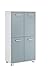Produktbild Schildmeyer Lumo Highboard 135288, Holzwerkstoff, weiß/taubenblau, 116,9x59,8x32,6 cm