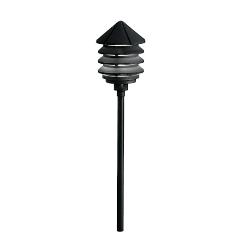 Kichler 15005BKT Six Groove Path & Spread 1-Light 12V, Textured Black