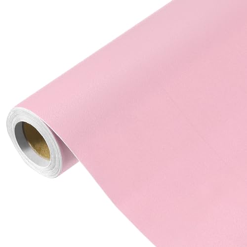 QUARKZMAN Papier Peint Rose Poudré de 500x40cm, Papier Peint Autocollant, Papier Peint Uni en Vinyle Auto-Adhésif Rose Poudré pour la Décoration Murale