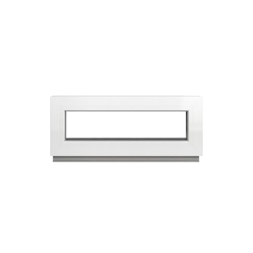 Framex Finestra per cantina – Vetro fisso (Fib) Bianco 120 x 55 cm 2 scomparti 32 mm (4/24/4) Finestra da giardino/finestra in plastica larghezza x altezza 1200 x 550 mm