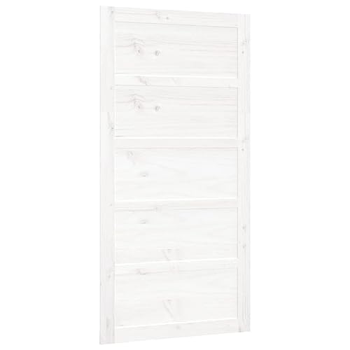 Kangqiling - Puerta del granero blanca, 100 x 1,8 x 204,5 cm, madera maciza de pino, 824624