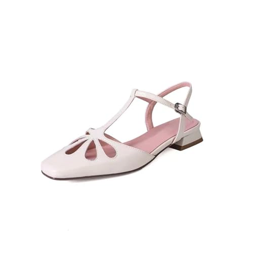 Womens Sandals Hollow sandals for women shallow mouth retro closed toe flat shoes summer low heel round toe Roman women's shoes