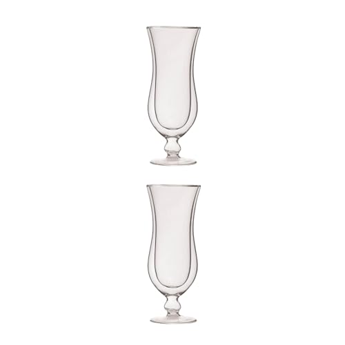Image of Nestasia Pina Colada Glass Set of 2 (400ml) | Short-Stemmed, Stylish, Elegant, Wide-Mouth Glasses, Dishwasher Safe | Ideal for Cocktail, Lattes, Cold Coffee, Juice