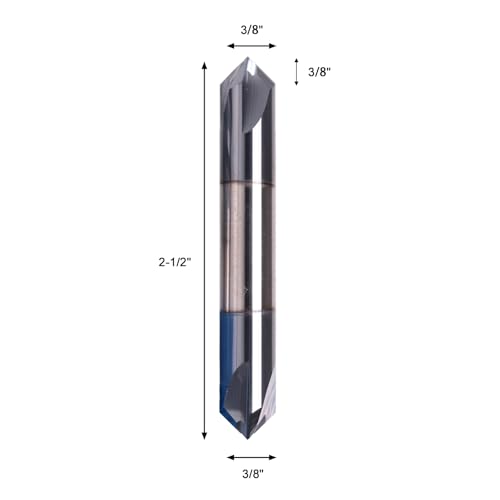 Image of NZ 4 Flute 3 /8 inch Carbide Double Chamfer Mill with AlTiN Coated | 90Chamfer Angle, Milling Cutter HRC45 for Machining Quenched steel, stainless steel, titanium alloy, alloy steel
