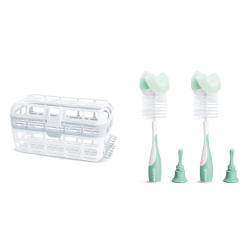 Image of Munchkin Dishwasher Basket, Bottle Brush, Pacifier & Nipple Cleaner Bundle, 1 Basket & 2 Brushes