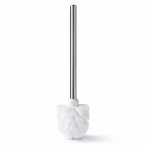 Chrome Toilet Brush With Durable Bristles 35Cm Long Handle Bathroom Cleaning Brush Freestanding Toilet Cleaner Brush For Deep Cleaning