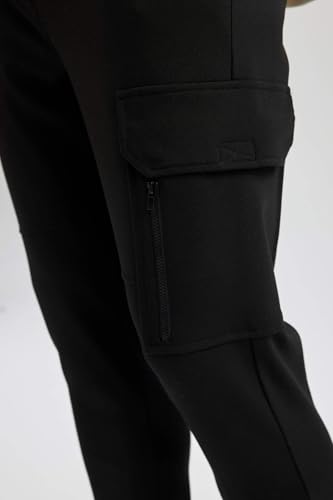 Sweatpants de qualité DeFacto A5267AX noir coupe ajustée masculine