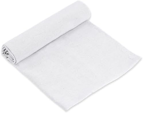ZXIIXZ White Linen Needlework Fabric, (59In x 19In) Large Size Linen Fabric Cloth Linen Fabric for Making Garment Craft Upholstery Flower Pot Decoration