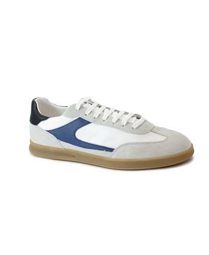Frau 22D1 Bianco BLU Scarpe uomo Sneakers Lacci Pelle 44