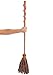Spiral Witch Broom for Halloween - 3 Piece Plastic Broomstick with Raffia and Poly Wrap, 52 Inches - Brown