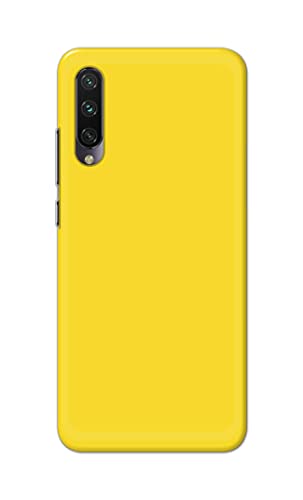 Image of Printed Hard Back Cover Case for Mi A3 Back Cover (Plain Yellow) -1803