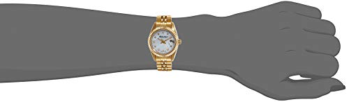 Mathey-Tissot Stainless Steel Swiss Made Analog Mother of Pearl Dial Women Watch - D710Pi, Gold Band