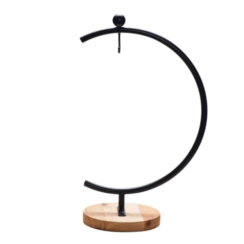 TENDYCOCO 大型木製台座付きメタルプラントポットスタンド 花瓶支架 エアプラント用テラリウムホルダー フラワーポット棚 ガラス花瓶対応 イ