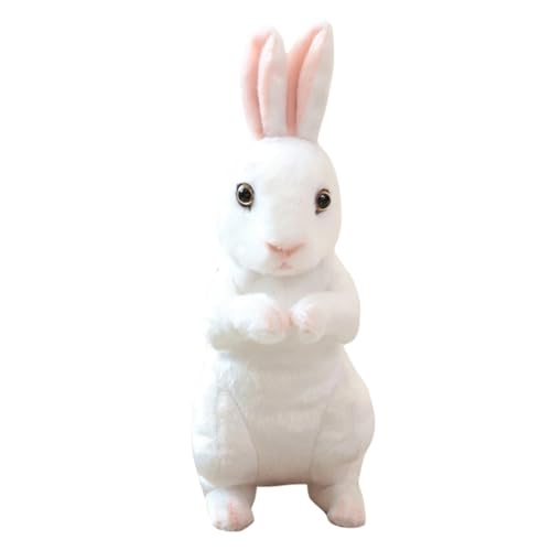 Lapin en peluche réaliste blanc ORFOFE grand format pour chambre d'enfant