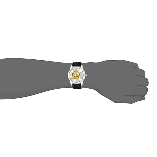 Image of Benling Skeleton Analog Automatic Watch for Men, Mechanical Movement, Leather Strap, Formal Casual Party Official Purpose