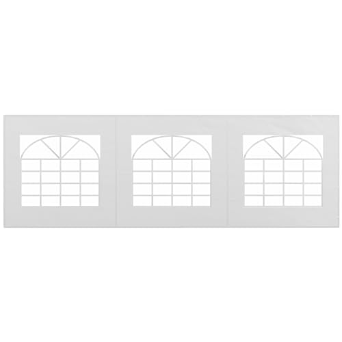 Outsunny Paroi latérale avec fenêtre, paroi latérale pour pavillon env. 6 x 2 m Bâche latérale Paroi de remplacement pour tente de réception, blanc