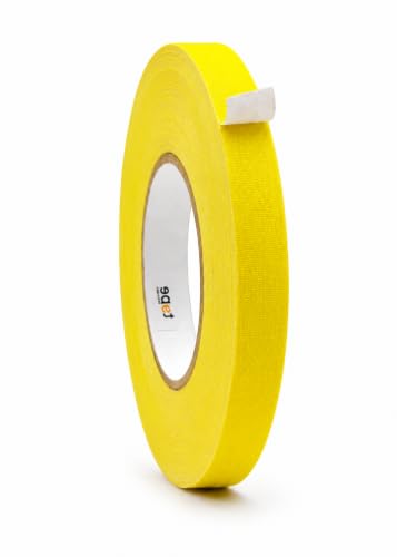 WOD Gaffer Tape, Fluorescent Yellow Low Gloss Finish Film, 3/4 inch x 60 ft. Residue Free, Non Reflective Cloth Fabric, Secure Cords, Water Resistant, Photography, Filming Backdrop, Production