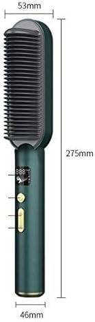 Plancha para el cabello eléctrica con cepillo, calentamiento rápido, peine alisador, herramienta de estilizado miniatura 2
