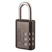 Image of Master Lock Black Combination Padlock, Indoor Gym Locker Lock with Customizable 3-Digit Code for Luggage, Backpacks, Cabinets, 647D, (Pack of 4)