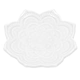 iplusmile Bandeja de Cerámica Plato Decorativo Blanco Diseño de Mandala para Joyería para Organizar Anillos y Accesorios en Tocador