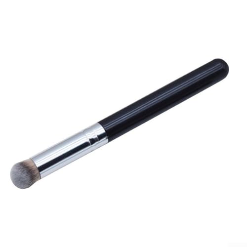 Juego de brochas pequeñas y cortas para correctores con cabezal redondo, cerdas de fibra suaves hechas a mano y mango de plástico ergonómico para una aplicación precisa de maquillaje (13 cm)