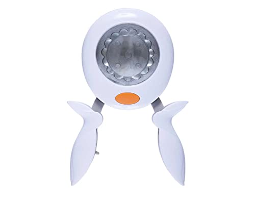 FISKARS Perforatore squeeze, Cerchio ondulato, Ø 5 cm, Per mancini e destrorsi, Acciaio di qualità/Plastica, Bianco/Arancione, XL, 1004715