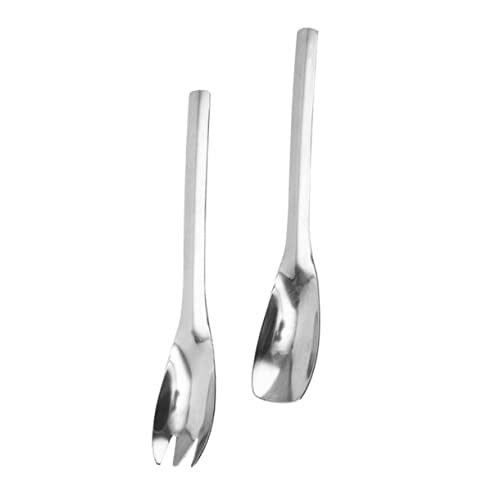 NAMOARLY Salad Fork Spoon Set Silverware Sets for Buffet Stainless Steel Salad Server Utensils