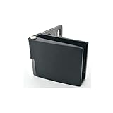 【2Pieces】 Glass Door Hinge Cabinet Display Cabinet Wine Cabinet Clip Cabinet Door, Suitable for 3-5mm, no Need to Drill (132A Black)