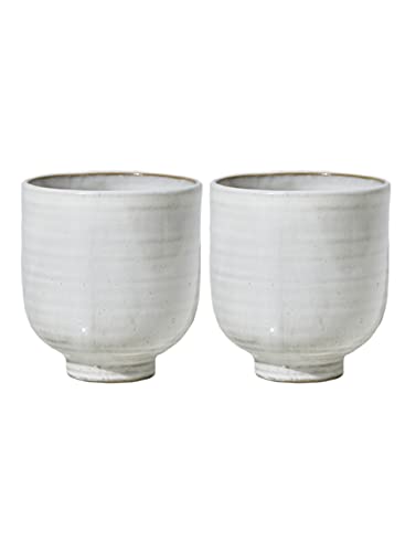Serene Spaces Living Small Glazed Ceramic Pedestal Bowl, Set of 2- Centerpiece for Vintage Weddings, Events, Measures 4.25