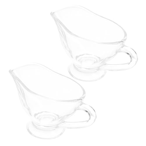 ABOOFAN Salsera De Cristal Transparente 215 Ml De Vidrio Resistente Para Salsas y Condimentos, Dispensador Práctico Para Cocina Casa y Restauración, Juego De 2 Unidades