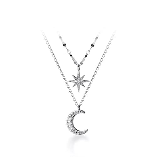 Collier etoile lune pendentif empilable pour une fete ou soirée chic