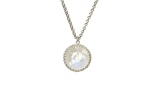 Collier Pierre de Lune Anemone Distincte en cristal facetté haut de gamme