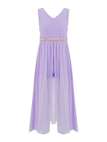 Hansber Girls Bridesmaid Wedding Birthday Maxi Dress Solid Sleeveless Romper School Prom Dress Dancewear2