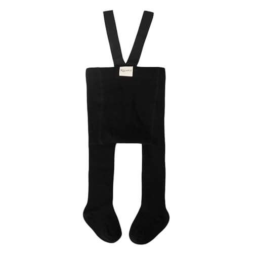 Baby Girl Boy Suspender Tights Pantyhose Ribbed Knit Leggings Stockings Solid Color High Waist Cute Footed Pants