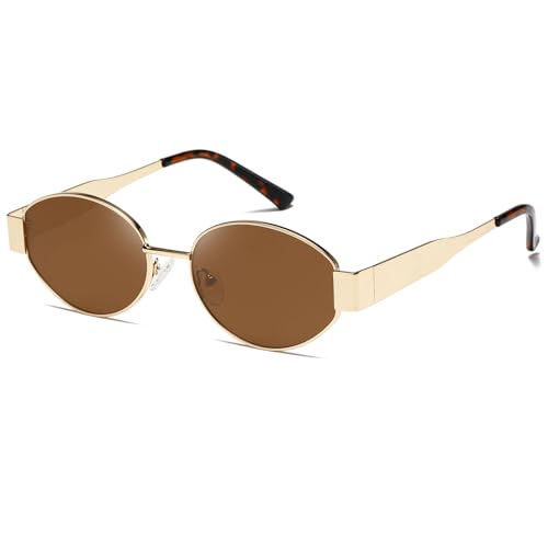 Kimorn Retro Gafas De Sol Elípticas Para Hombres Y Mujeres Gafas De Sol De Moda Clásicas Gafas De Sol Uv400 Protección K1653 Oro Marrón Kimorn Retro Gafas De Sol Elípticas Para Hombres Y Mujeres Gafas De Sol De Moda Clásicas Gafas De Sol Uv400 Protección K1653 Oro Marrón